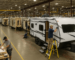 Skilled trades workforce assembling RVs and manufactured homes in a northern Indiana production plant
