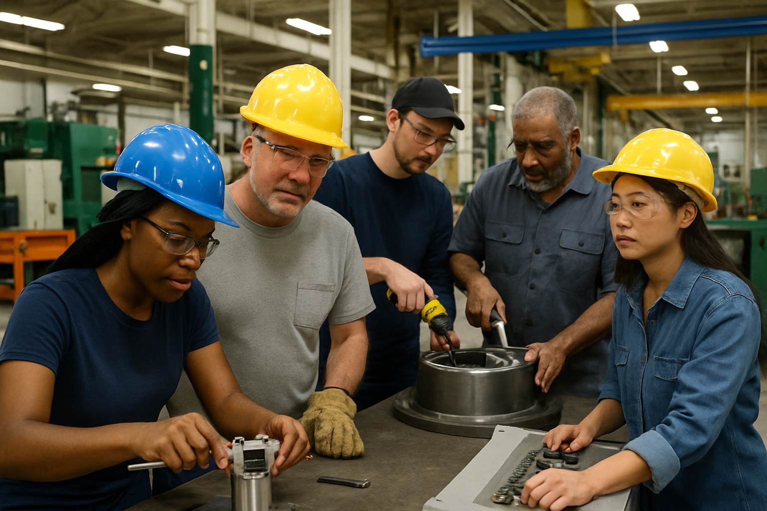 Skilled trades and production staff working in a Kalamazoo and Battle Creek manufacturing facility