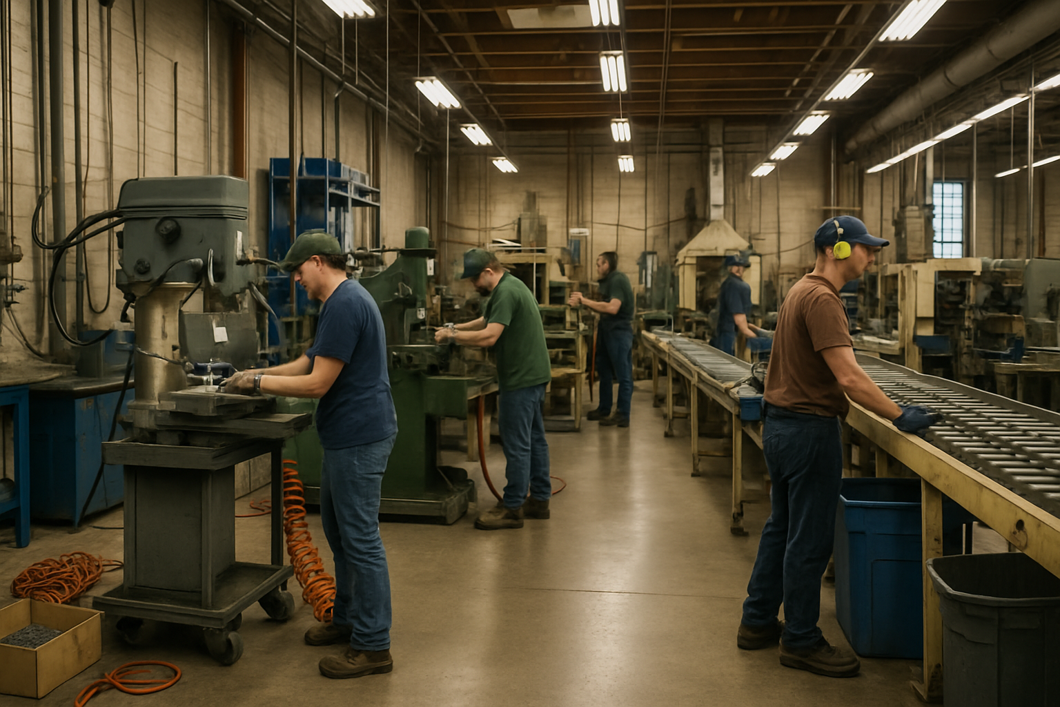 Manufacturing workforce in a South Dakota town operating machinery, workforce availability South Dakota