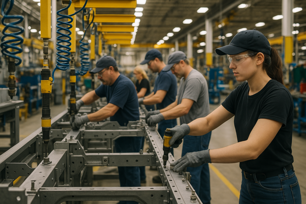 Assembly and fabrication workers in a Goshen and Middlebury manufacturing facility