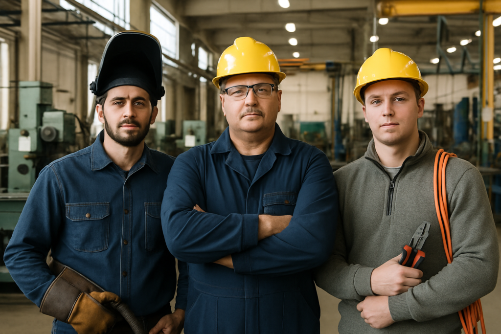 Skilled trades workers in a LaGrange and Bristol factory setting